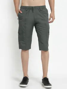 SAPPER Men Olive Green Slim Fit Outdoor Cargo Shorts
