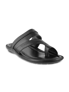 Metro Mochi Men Black Leather Sandals