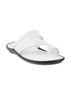 Metro Mochi Men White Leather Sandals