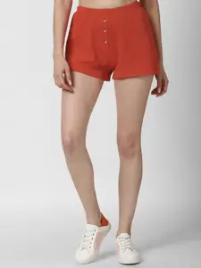 FOREVER 21 Women Orange Solid Shorts