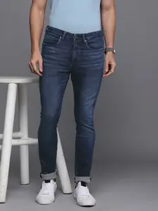 Louis Philippe Jeans Men Navy Blue Slim Fit Light Fade Stretchable Jeans
