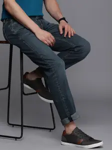 Louis Philippe Jeans Men Blue Matt Slim Fit Low-Rise Light Fade Stretchable Jeans