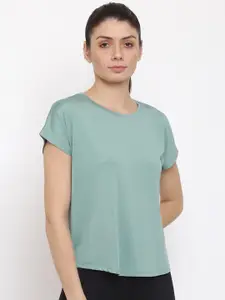 MKH Women Green Extended Sleeves Dri-FIT T-shirt