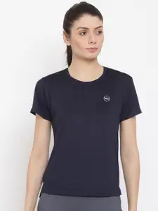 MKH Women Navy Blue Dri-FIT T-shirt