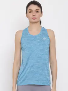 MKH Women Blue Solid Dri-FIT Sports T-shirt