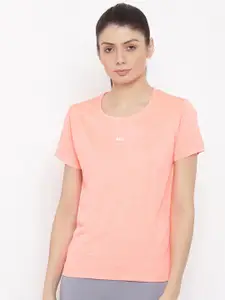 MKH Women Orange Dri-FIT Running T-shirt