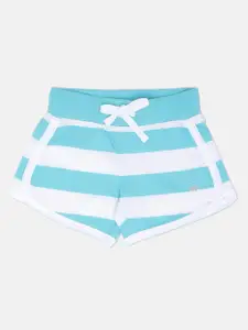 United Colors of Benetton Girls Blue Striped Shorts