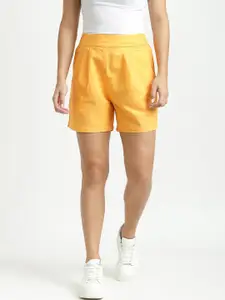 United Colors of Benetton Women Orange High-Rise Sports Shorts