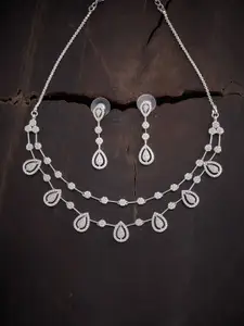 Kushal's Fashion Jewellery White Rhodium-Plated Necklace