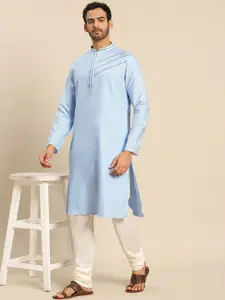 KISAH Men Blue Kurta with Churidar