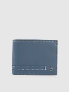 Van Heusen Men Blue Leather Two Fold Wallet