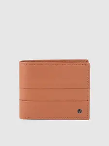 Van Heusen Men Brown Leather Two Fold Wallet