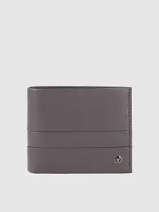 Van Heusen Men Brown Solid Leather Two Fold Wallet