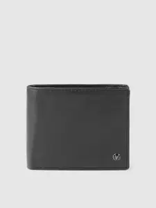 Van Heusen Men Black Leather Two Fold Wallet