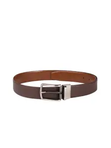 Van Heusen Men Brown Textured Leather Reversible Formal Belt
