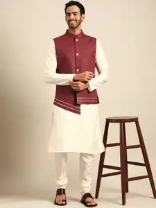 KISAH Men Maroon Kurta with Churidar