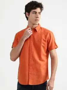United Colors of Benetton Men Orange Casual Shirt