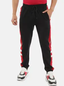 V-Mart Men Black & Red Printed Track Pants