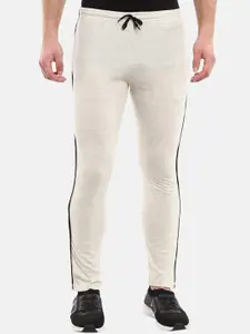 V-Mart Men Beige Solid Cotton Regular Trackpants