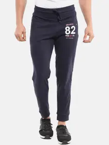 V-Mart Men Navy Blue Solid Cotton Track Pants