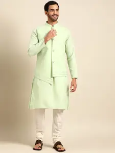 KISAH Men Green Kurta with Churidar