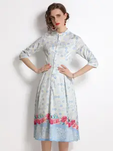 JC Collection Multicoloured Floral A-Line Dress