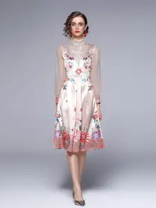 JC Collection Women Multicoloured Floral Midi Dress