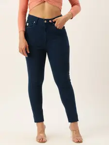 FOREVER 21 Women Blue Regular Fit Mid-Rise Stretchable Jeans