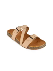 Rocia Women Beige Open Toe Flats