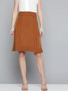 Chemistry Women Rust Brown Cable Knit A-Line Skirt
