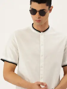 FOREVER 21 Men Off-White Solid Casual Shirt