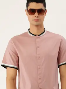 FOREVER 21 Men Dusty Pink Solid Casual Shirt