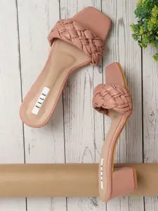 ELLE Peach-Coloured Block Heels