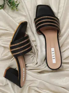 ELLE Women Black Block Heels