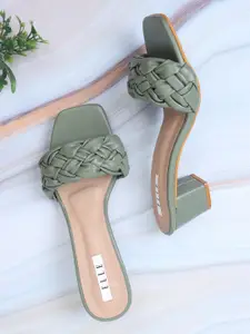 ELLE Women Green Block Heels