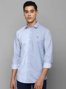 Allen Solly Men Blue Slim Fit Striped Pure Cotton Casual Shirt