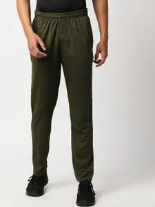 Black Panther Men Olive Green Solid Track Pants