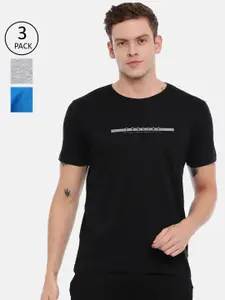 Proline Active Men Multicoloured 3 Colourblocked V-Neck Organic Cotton T-shirt
