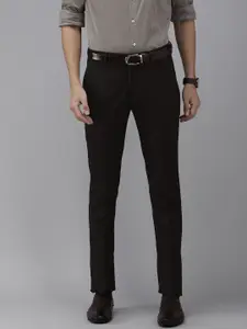 Arrow Men Black Solid Originals Tailored Fit Trousers