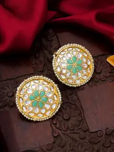 aadita Gold-Toned Circular Studs Earrings