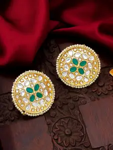 aadita Gold-Toned Circular Studs Earrings