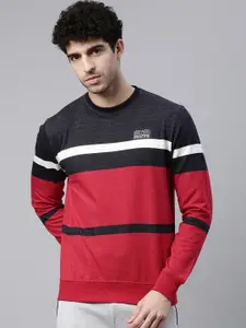 Proline Active Men Red Colourblocked Sweatshirt