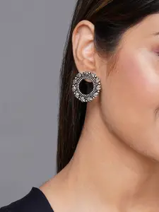 Binnis Wardrobe Silver-Toned Contemporary Studs Earrings