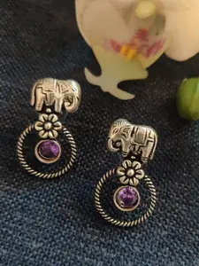 Binnis Wardrobe Purple Contemporary Studs Earrings