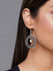 Binnis Wardrobe White Silver Plated Contemporary Drop Earrings