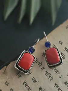 Binnis Wardrobe Red & Blue Contemporary Drop Earrings
