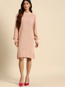 all about you Shimmery Finish Ribbed Acrylic Jumper Dress