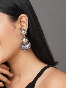 Binnis Wardrobe Gold-Toned Contemporary Drop Earrings