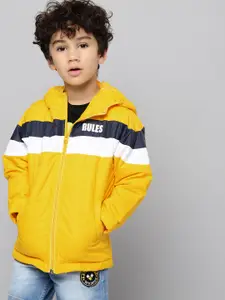 HERE&NOW Boys Yellow Black Solid Padded Jacket