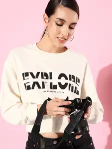 The Roadster Life Co. Off-White Hyper Graphics Printed Sweatshirt